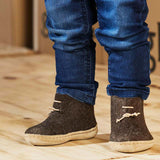 glerups Boot kids Boot with leather sole Nature brown