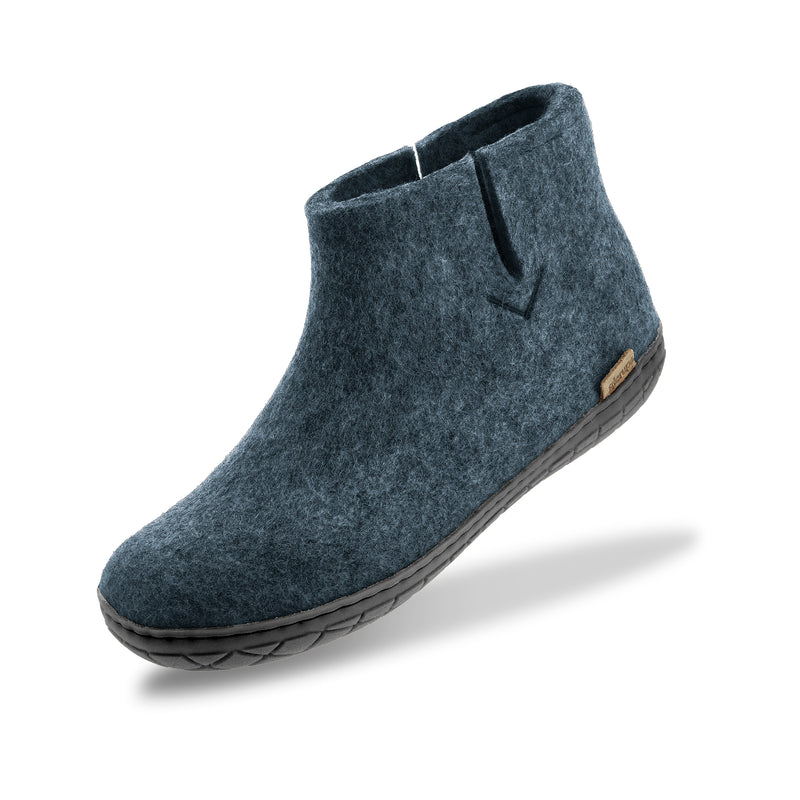 glerups Boot with natural rubber sole - black Boot with rubber sole Denim