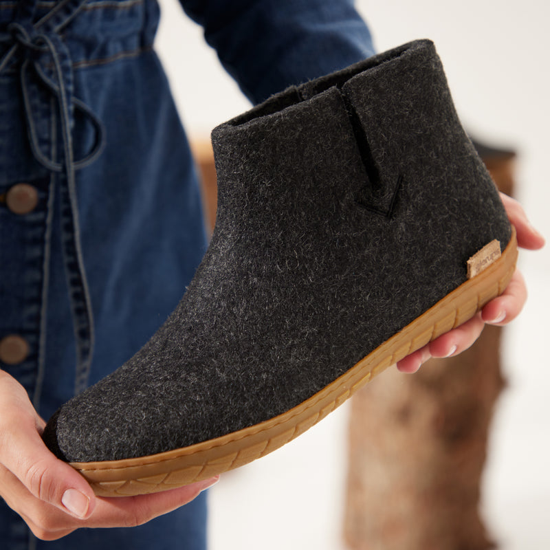 glerups Boot with natural rubber sole - honey Boot with rubber sole Charcoal