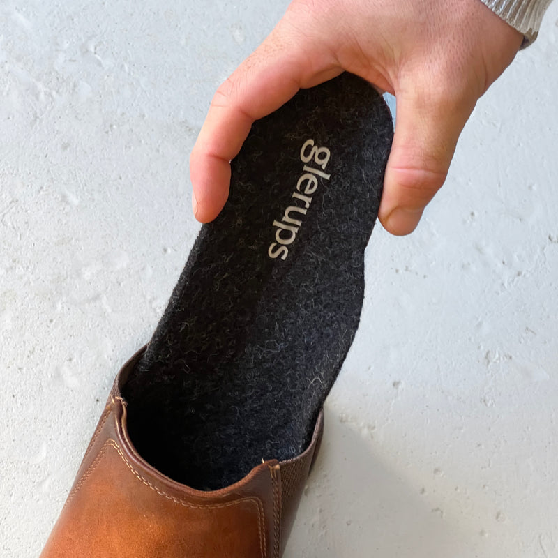 glerups Innersole 5mm, Arch Relax Felt soles Charcoal