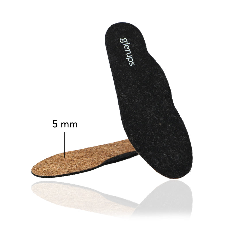 glerups Innersole 5mm, Arch Relax Felt soles Charcoal