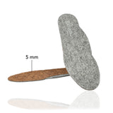 glerups Innersole 5mm, Arch Relax Felt soles Grey