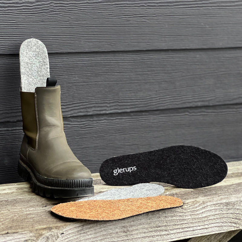 glerups Innersole 5mm, Regular Felt soles Charcoal