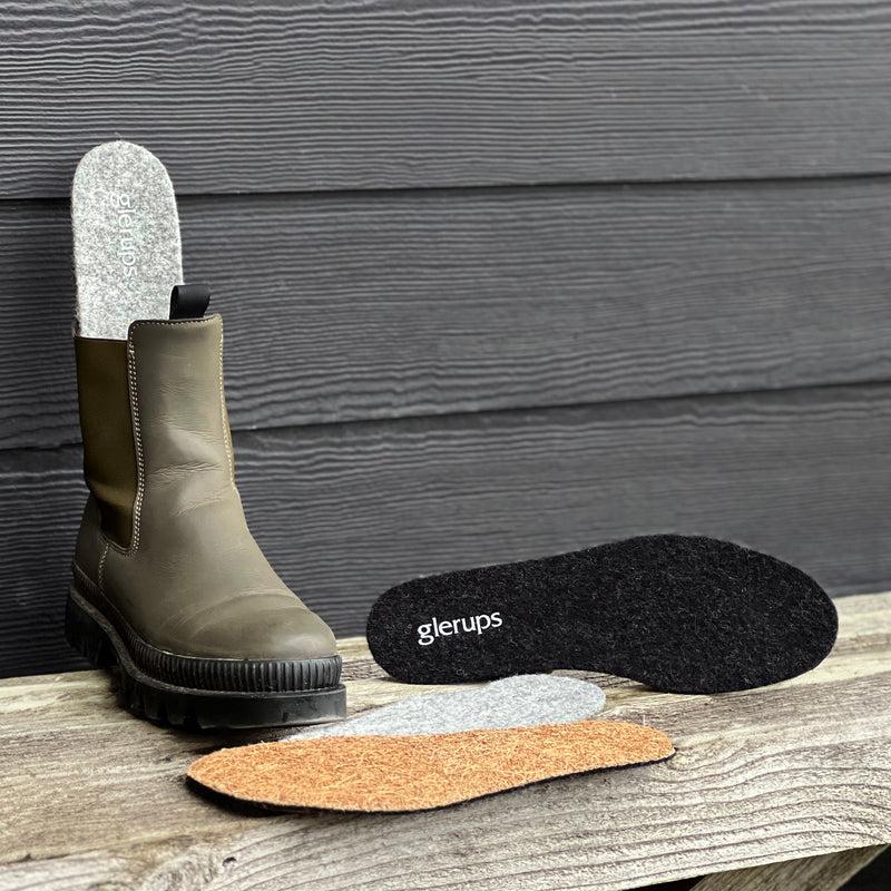 glerups Innersole 7mm, Regular Felt soles Charcoal