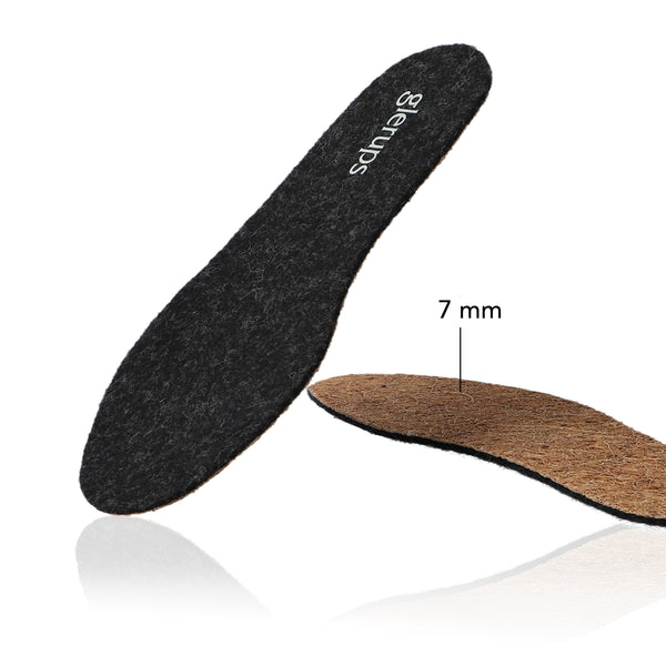 glerups Innersole 7mm, Regular Felt soles Charcoal