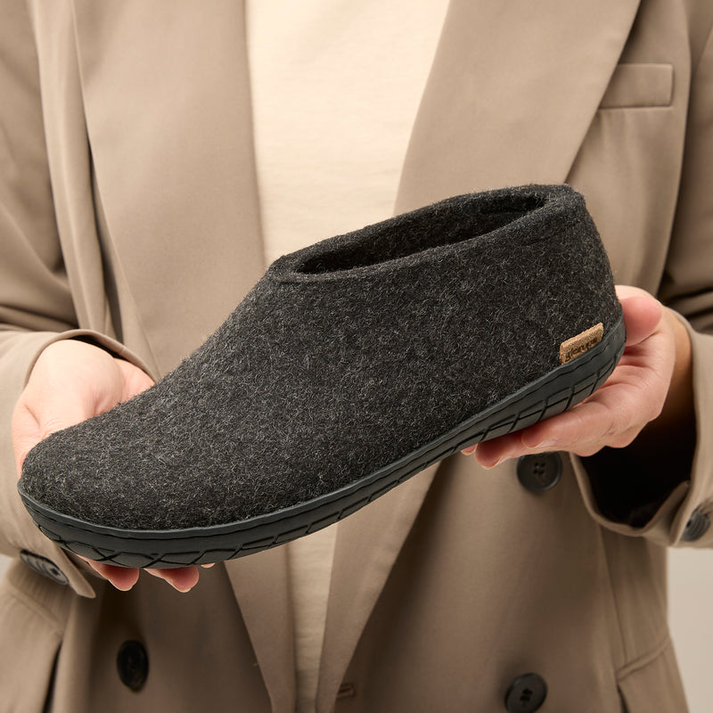 glerups Shoe with natural rubber sole - black Shoe with rubber sole Charcoal
