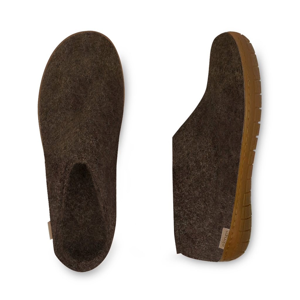 Shoe with natural rubber sole - honey - Chestnut – glerups.co.uk