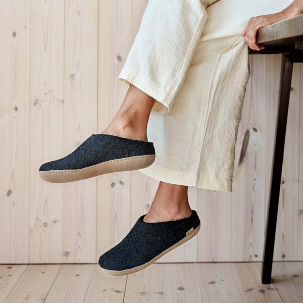 glerups Slip-on with leather sole Slip-on with leather sole Charcoal