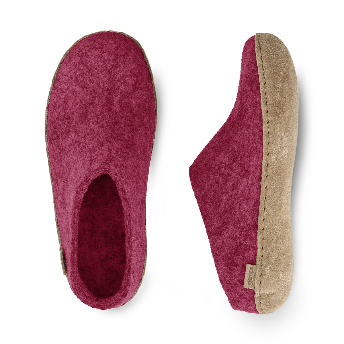 glerups Slip-on with leather sole Slip-on with leather sole Cranberry