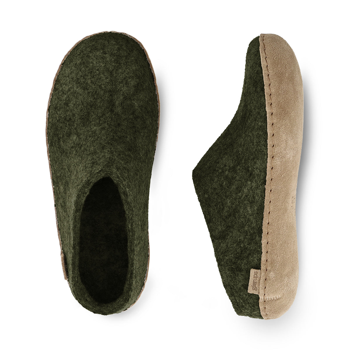 glerups Slip-on with leather sole Slip-on with leather sole Forest