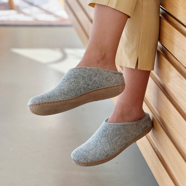 glerups Slip-on with leather sole Slip-on with leather sole Grey