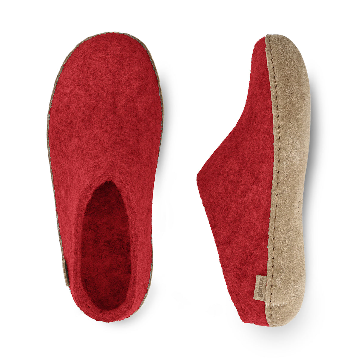 glerups Slip-on with leather sole Slip-on with leather sole Red