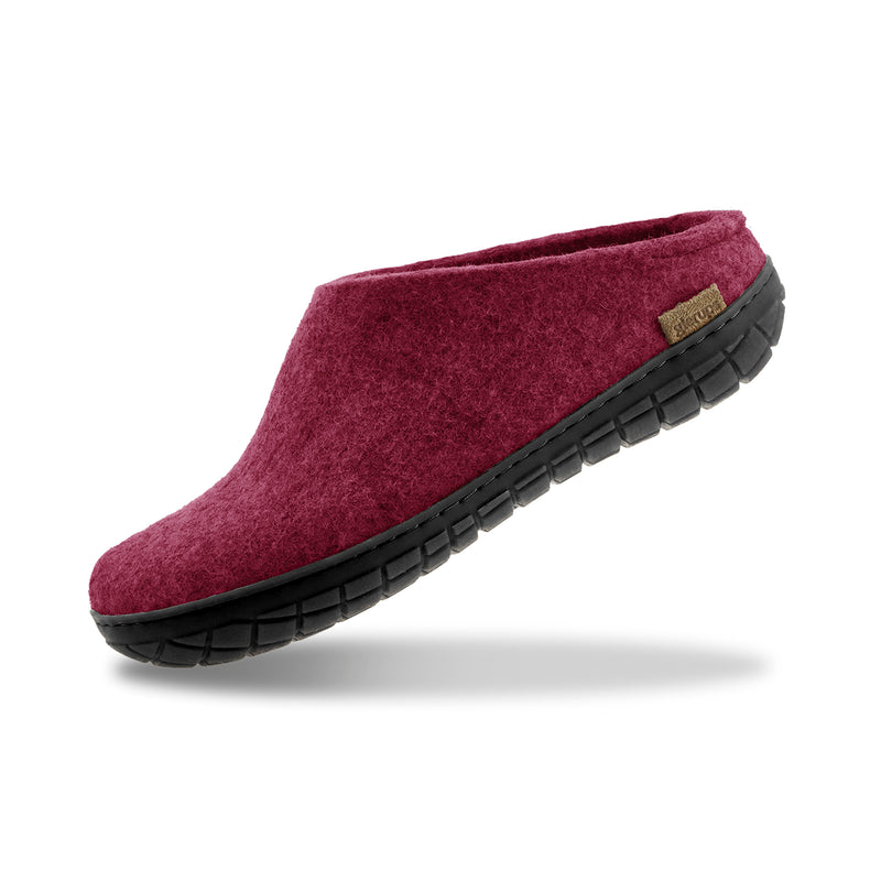 glerups Slip-on with natural rubber sole - black Slip-on with rubber sole Cranberry