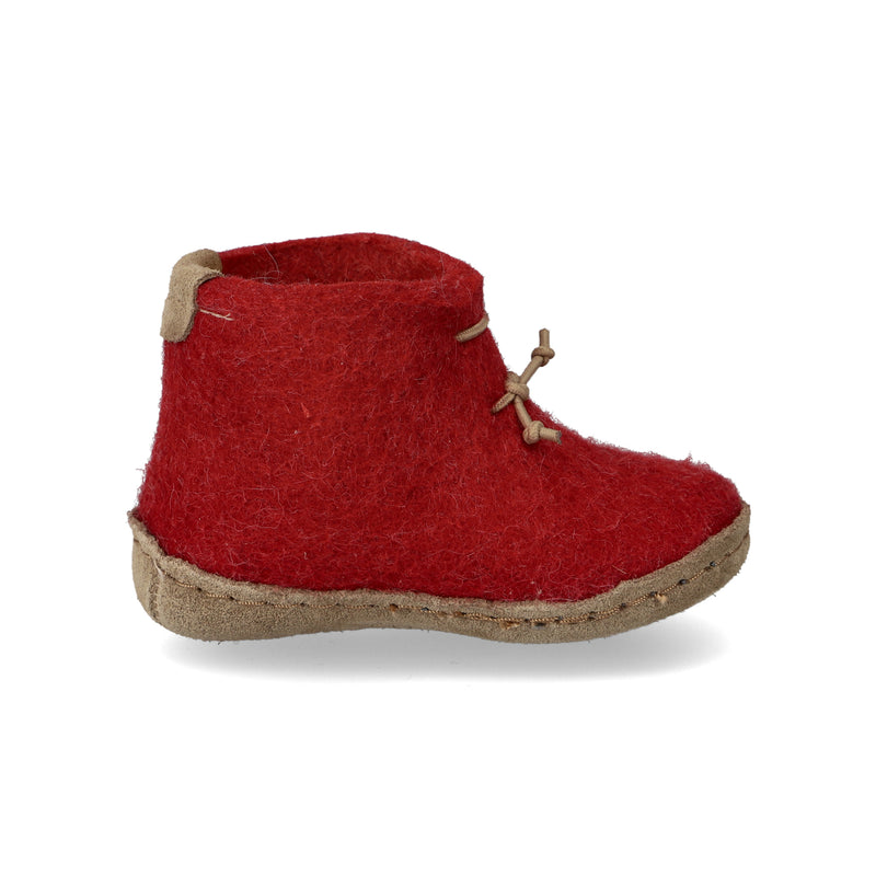 glerups Boot kids Boot with leather sole Red