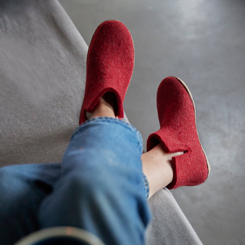 glerups Boot with leather sole Boot with leather sole Red