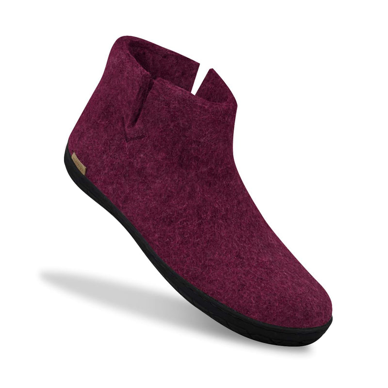 glerups Boot with natural rubber sole - black Boot with rubber sole Cranberry