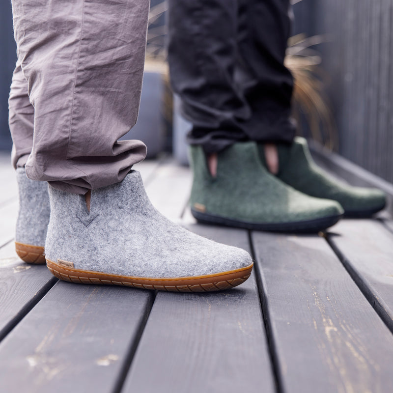 Boot with natural rubber sole honey Grey glerups