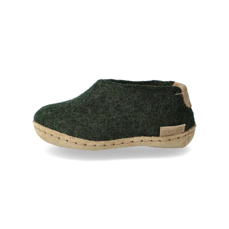 glerups Shoe kids Shoe with leather sole Forest