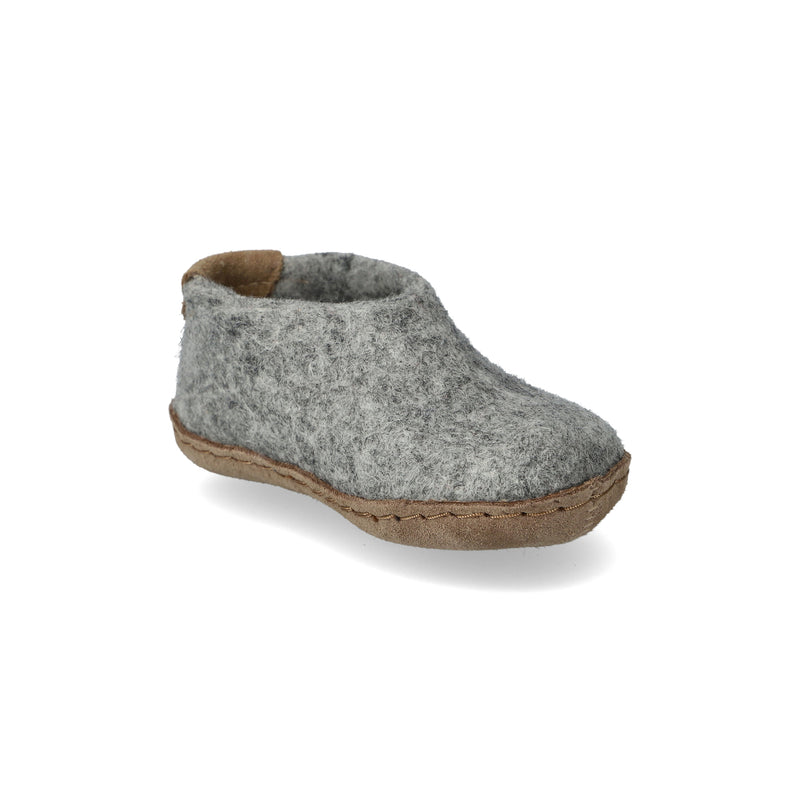 glerups Shoe kids Shoe with leather sole Grey
