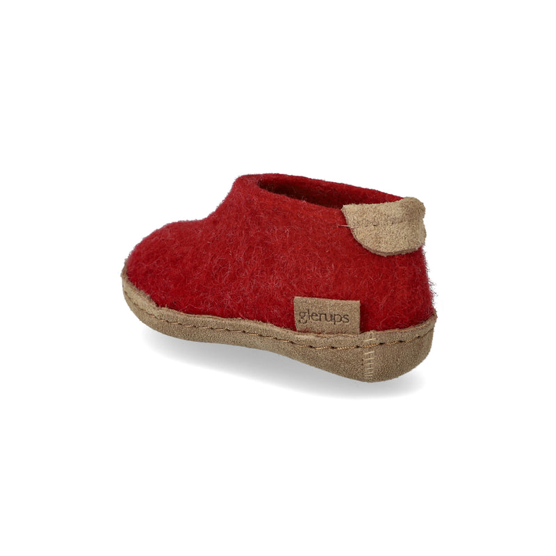 glerups Shoe kids Shoe with leather sole Red