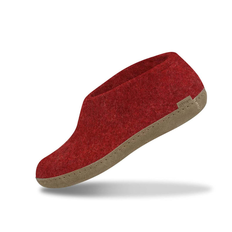 glerups Shoe with leather sole Shoe with leather sole Red