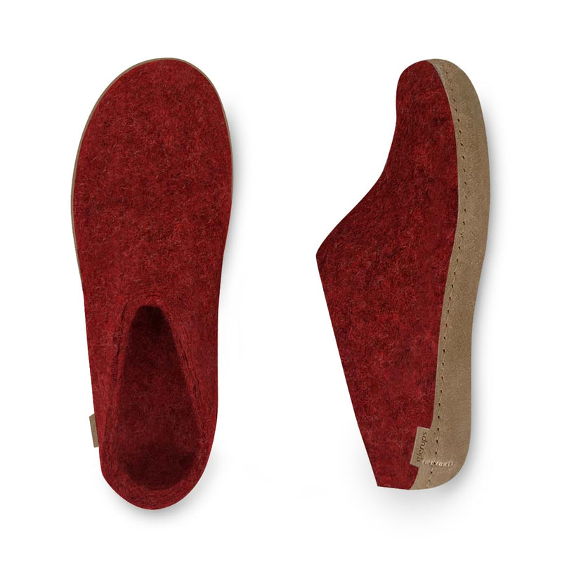 glerups Slip-on with leather sole Slip-on with leather sole Red