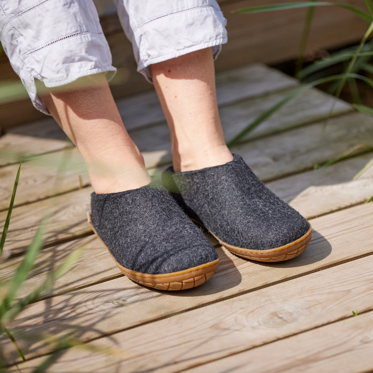 glerups Slip-on with natural rubber sole - honey Slip-on with rubber sole Charcoal